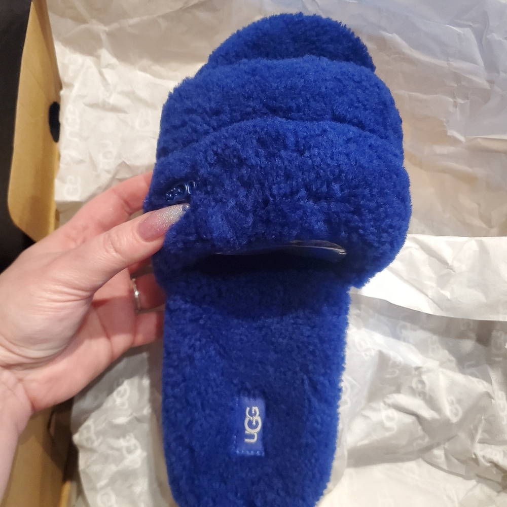 UGG Australia Cobalt Blue Shearling Cozetta Slides WOMEN SIZE 9 - Picture 10 of 15